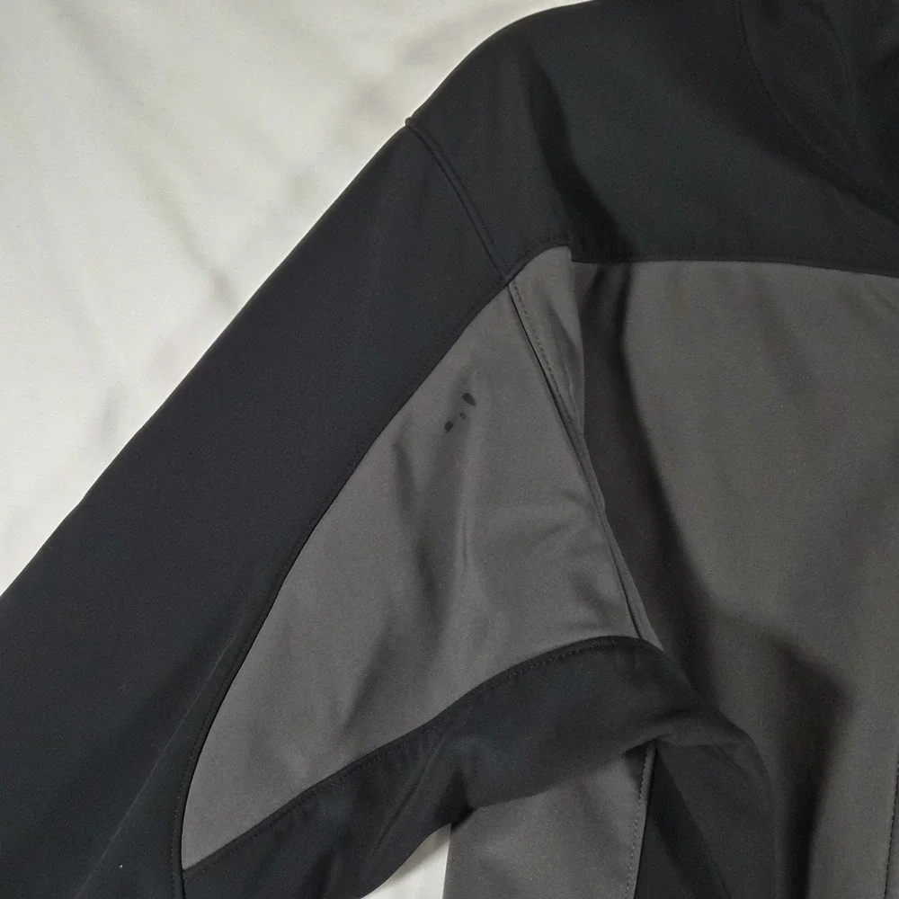 The North Face Men's XL Apex Softshell Jacket Black Gray Full Zip Fleece Lined